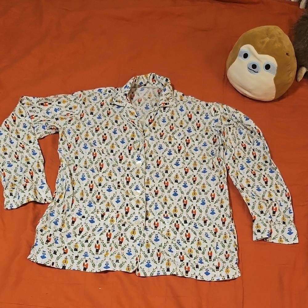 Roller Rabbit Festive Nutcracker Print Night Shirt Sz. S